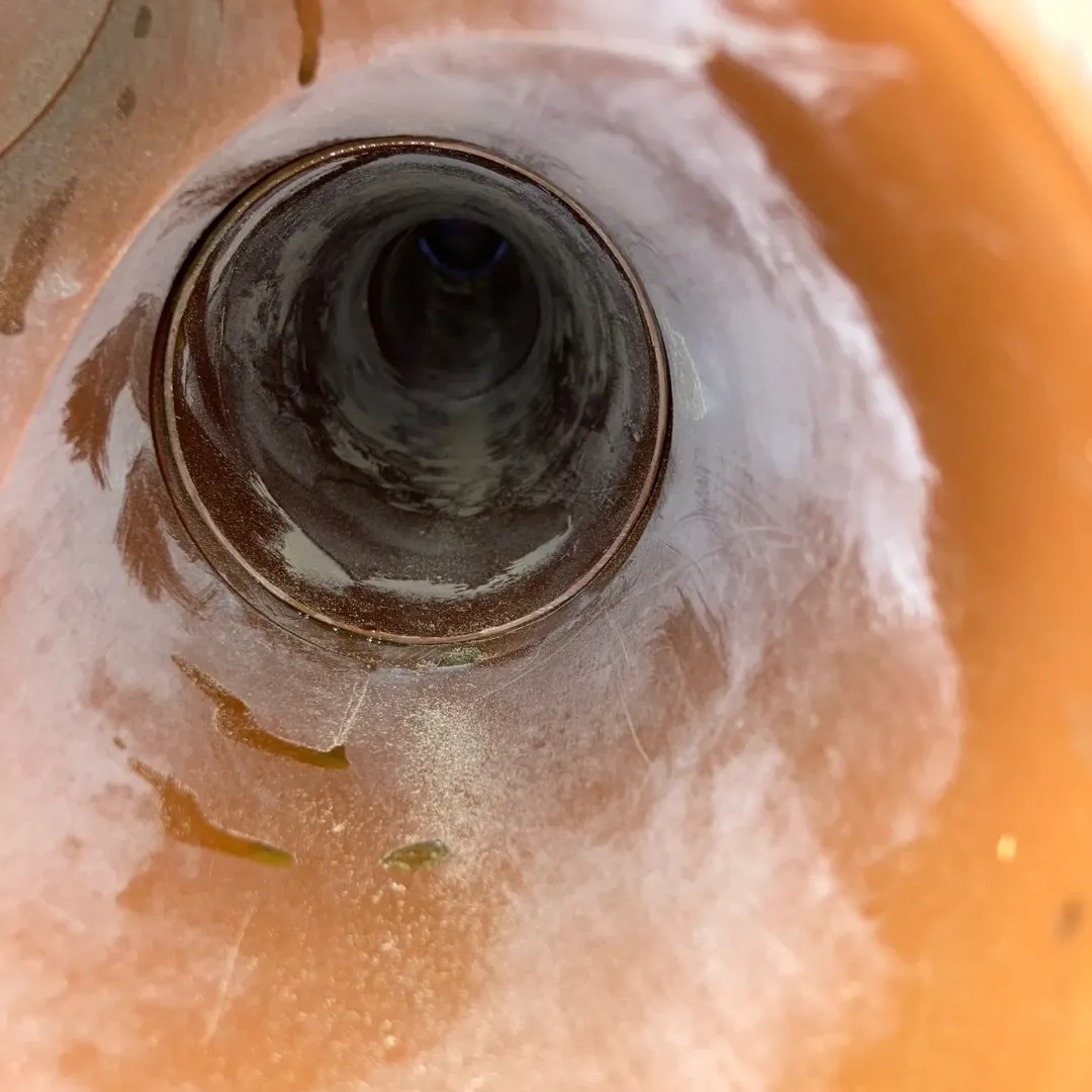 CCTV Drain Inspection 1 CCTV drain inspection camera inside pipe showing blockage